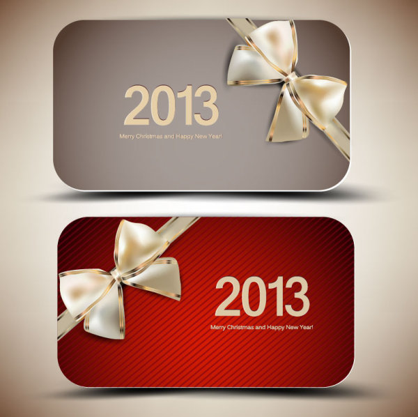 Red ribbon card 05 - vector material