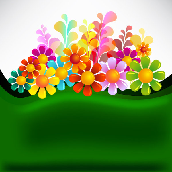 Beautiful flowers background 05 - vector material