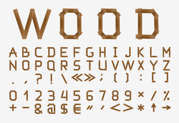Wooden letters 03 - Vector material
