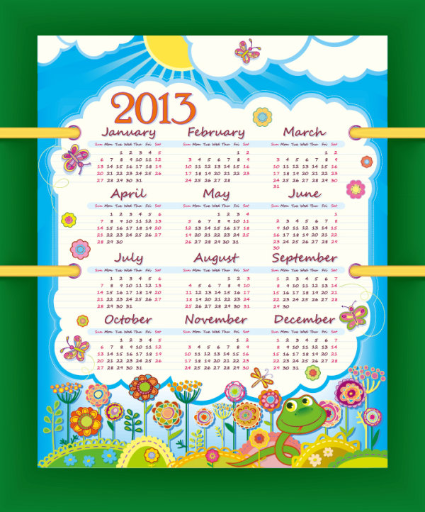 Calendar beautifully designed 02 - vector material