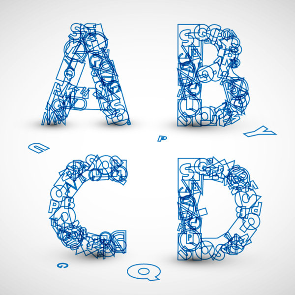 Creative Design 06 letters - vector material