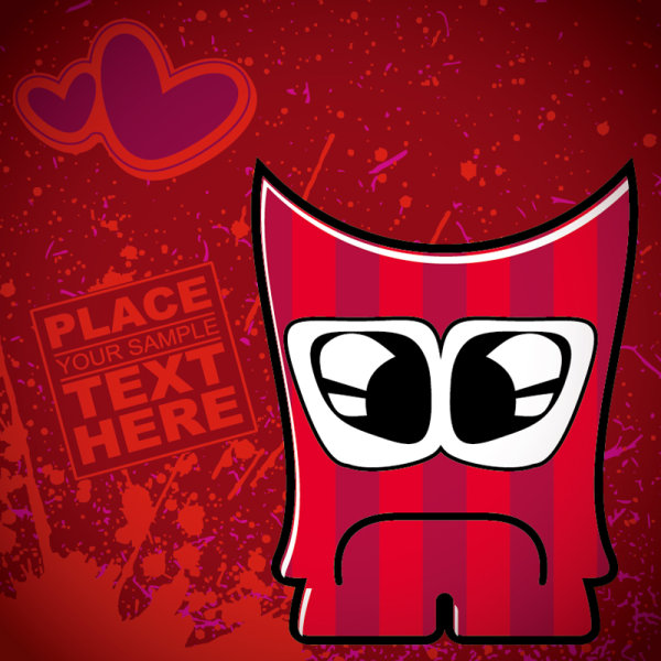 Cartoon monster card 02 - vector material