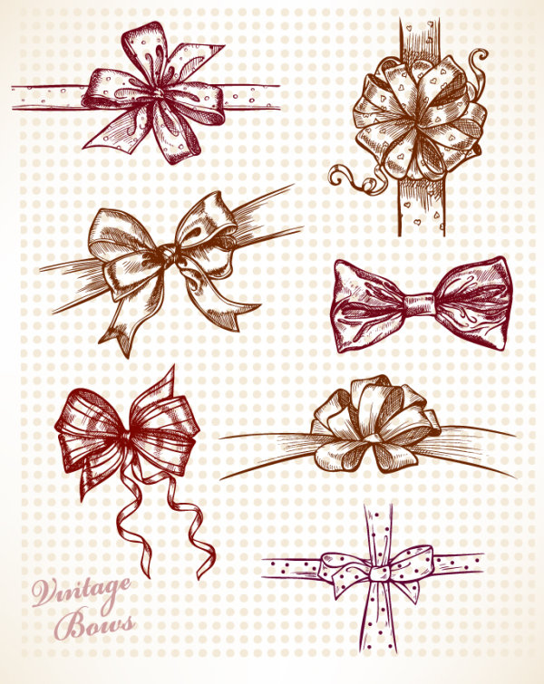 Hand-painted bow 01 - vector material