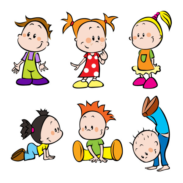 Cartoon images of children 01 - vector material