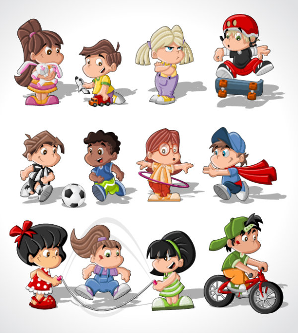Cartoon images of children 04 - vector material