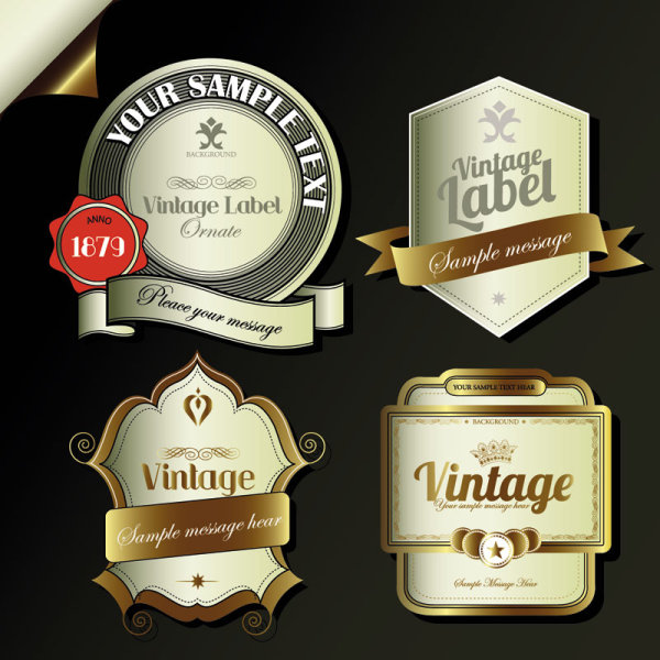 Exquisite label 03 - vector material