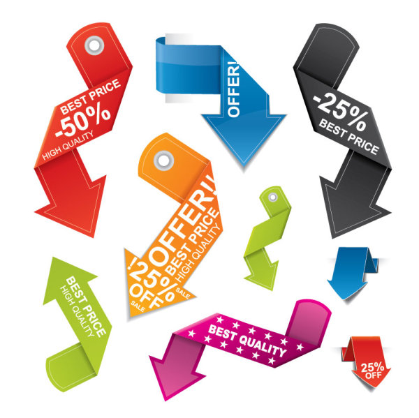 Exquisite discount label arrow - vector material