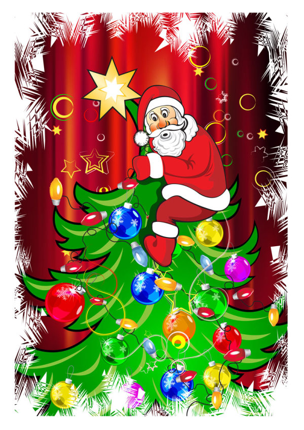 Cartoon Santa Claus background - vector material
