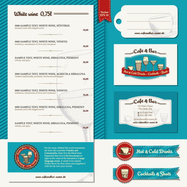 Restaurant menu label template 03 - vector material