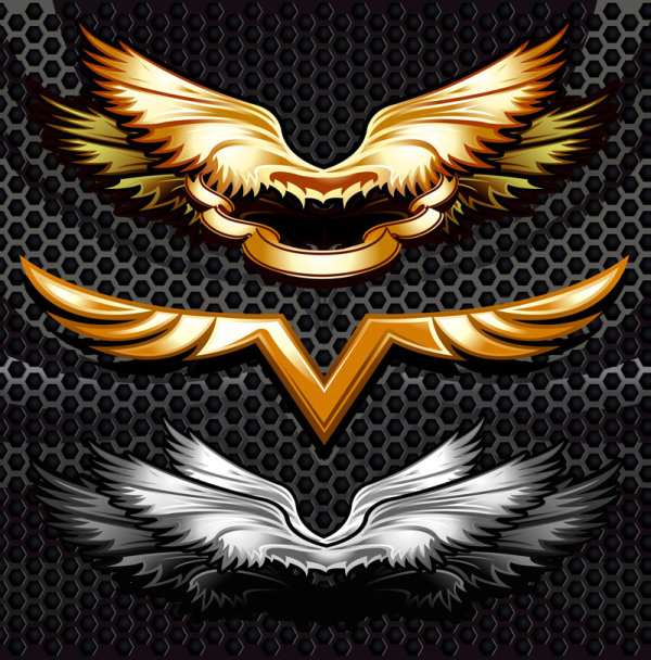Metal wing patterns - vector material