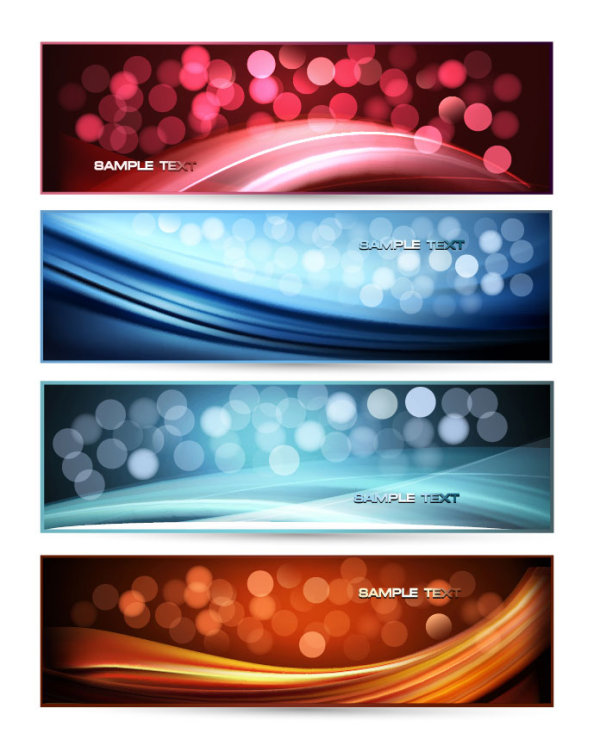 Gorgeous dynamic flow line banner 04 - vector material