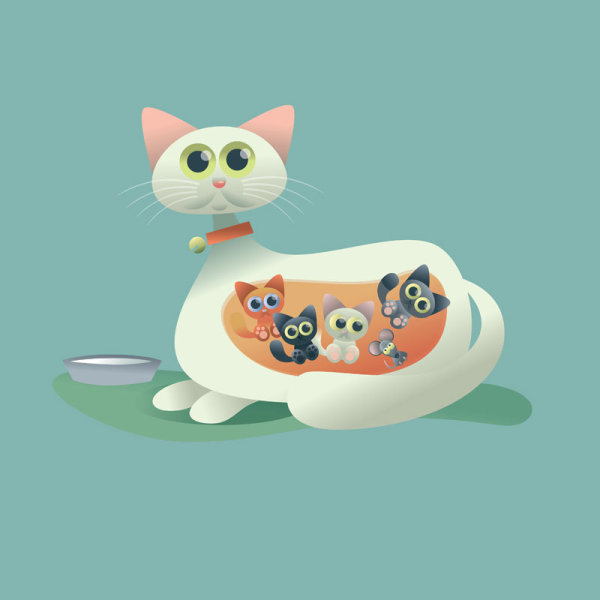 Cartoon cat - vector material