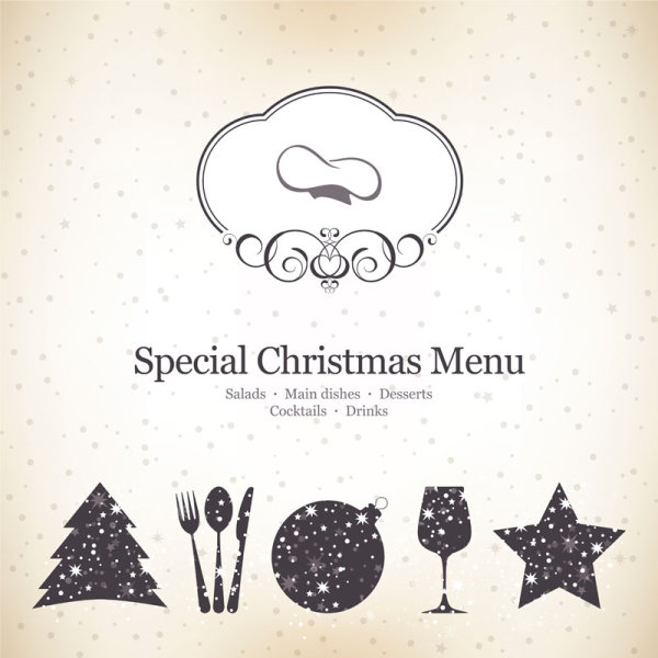 Continental menu template 01 - vector material