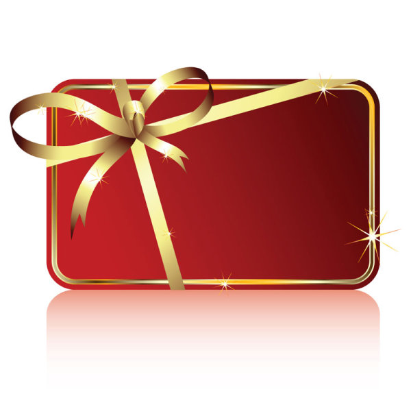 Delicate red ribbon card 02 - vector material