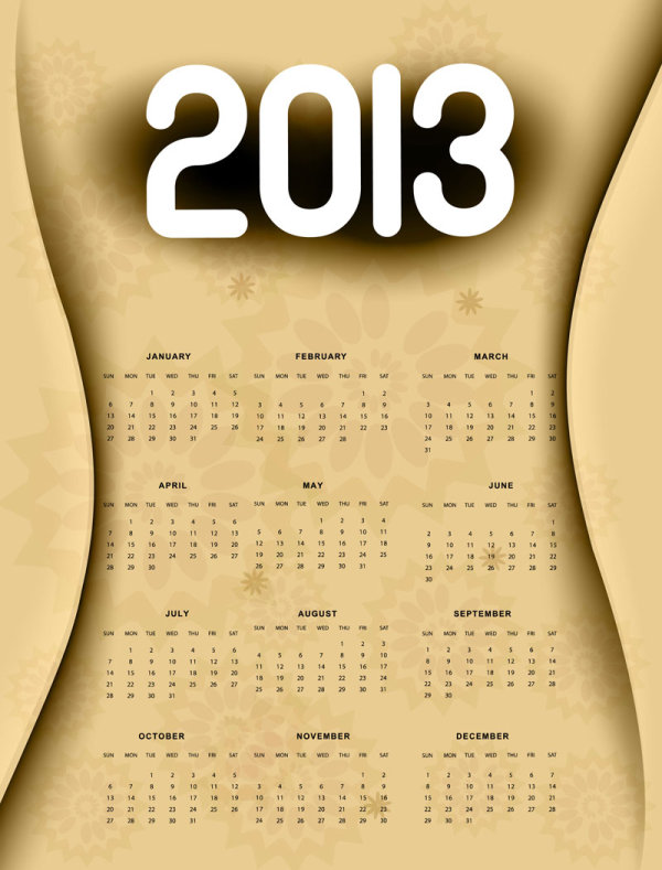 2013 Creative Calendar 05 - vector material
