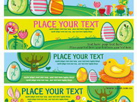 Easter eggs Vector banner material