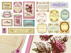 欧式怀旧label矢量素材