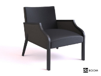 Modern black high-back armchairs