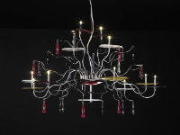 3D model of classical wrought iron crystal chandelier