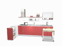 The red cabinets combinations 3D model