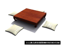 The wood Chuangta coffee table 3D model