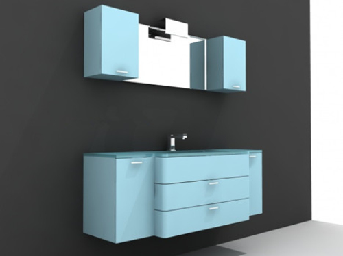Blue with white cabinetry 3d models