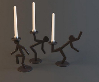 Black oddly shaped candlestick