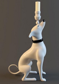 The White pet dog Candlestick
