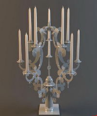 European jade candlestick 3D model