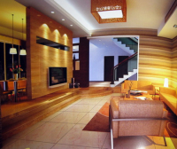 Warm and stylish living room 3D model