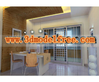 The relief glass lattice sliding door 3D models