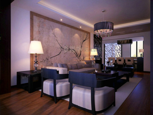 Chinese modern and spacious living room model atmospheric multi-seat