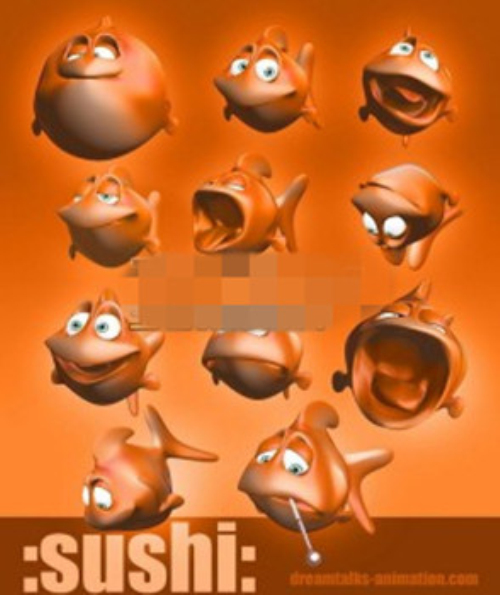 Cartoon fish 3d models