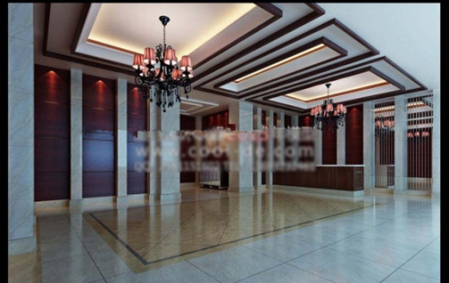 3d model of hotel lobby