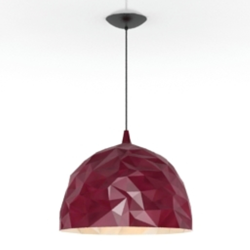 red multi-faceted chandelier model