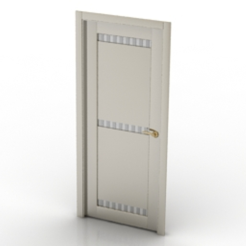 European elegant white doors of 3D models
