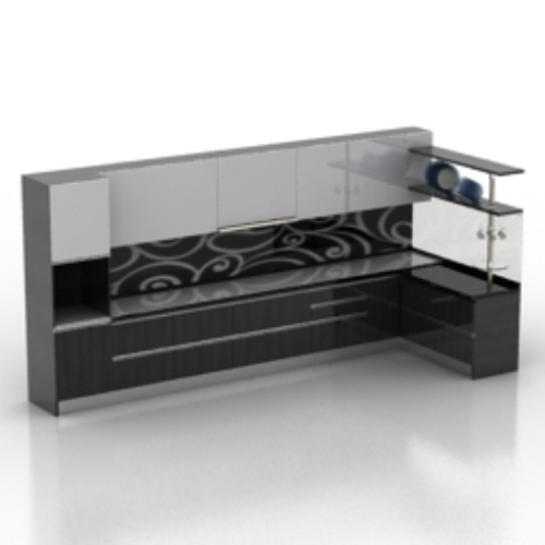 cool black cabinet 3D model