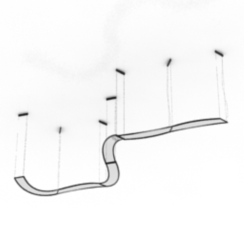 fine silk ribbon chandelier 3D models