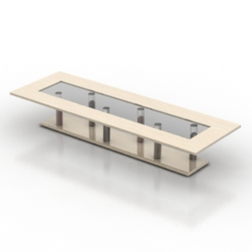 3D model yellowish conference tables