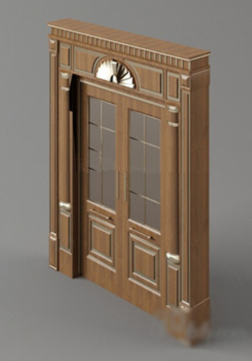 3d model of European-style doors