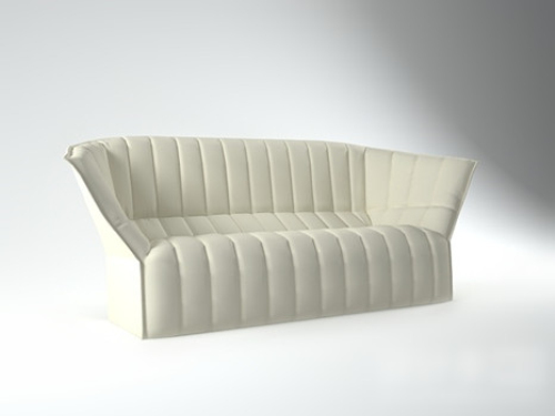 Milky white sofa 3d model