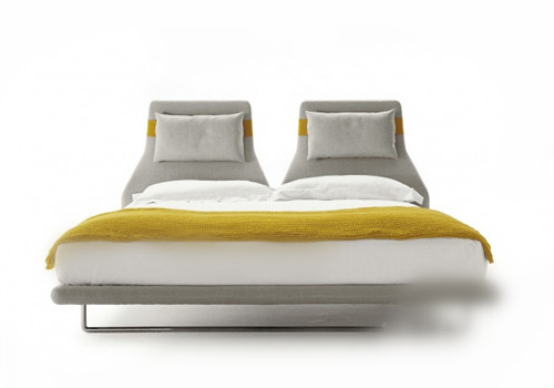 3d model of yellow and white bed