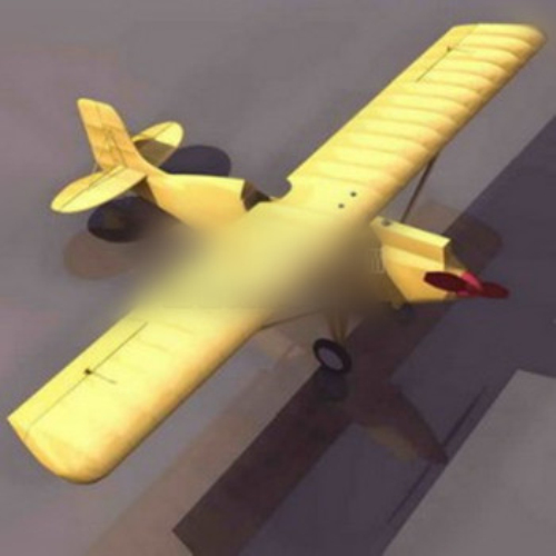 Yellow style 3d model aircraft