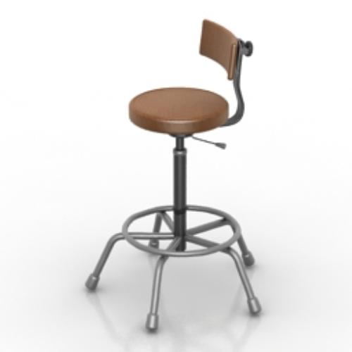 3 d model of the bar chair