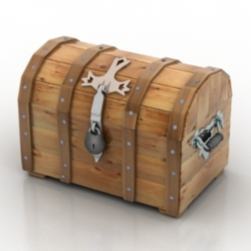3d model wooden chest