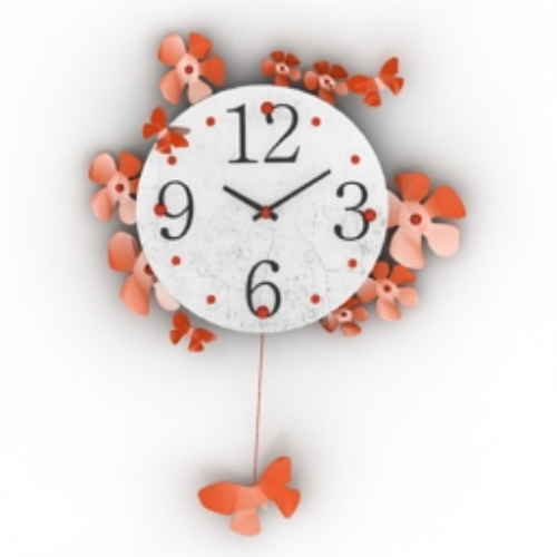 flowers rimmed clock model