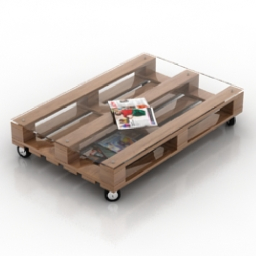 wooden coffee table transparent model
