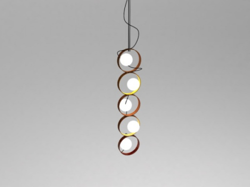 Creative six ring chandelier 3D model