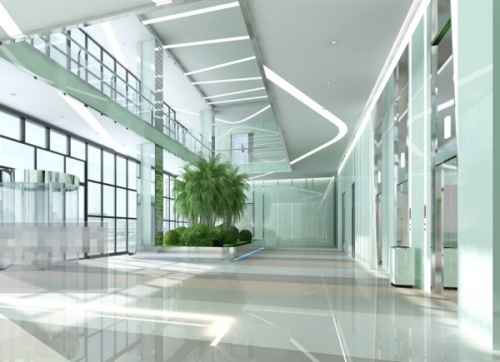 Fresh green hall 3D model