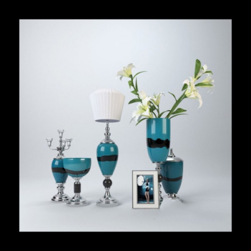 European blue vase 3D model